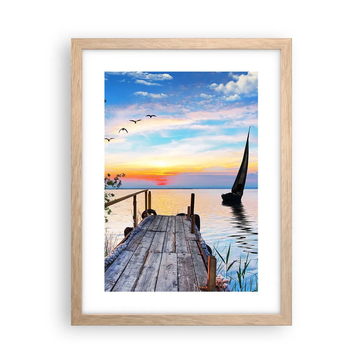 Plakat w ramie jasny dąb - Dobry wieczór - 30x40 cm