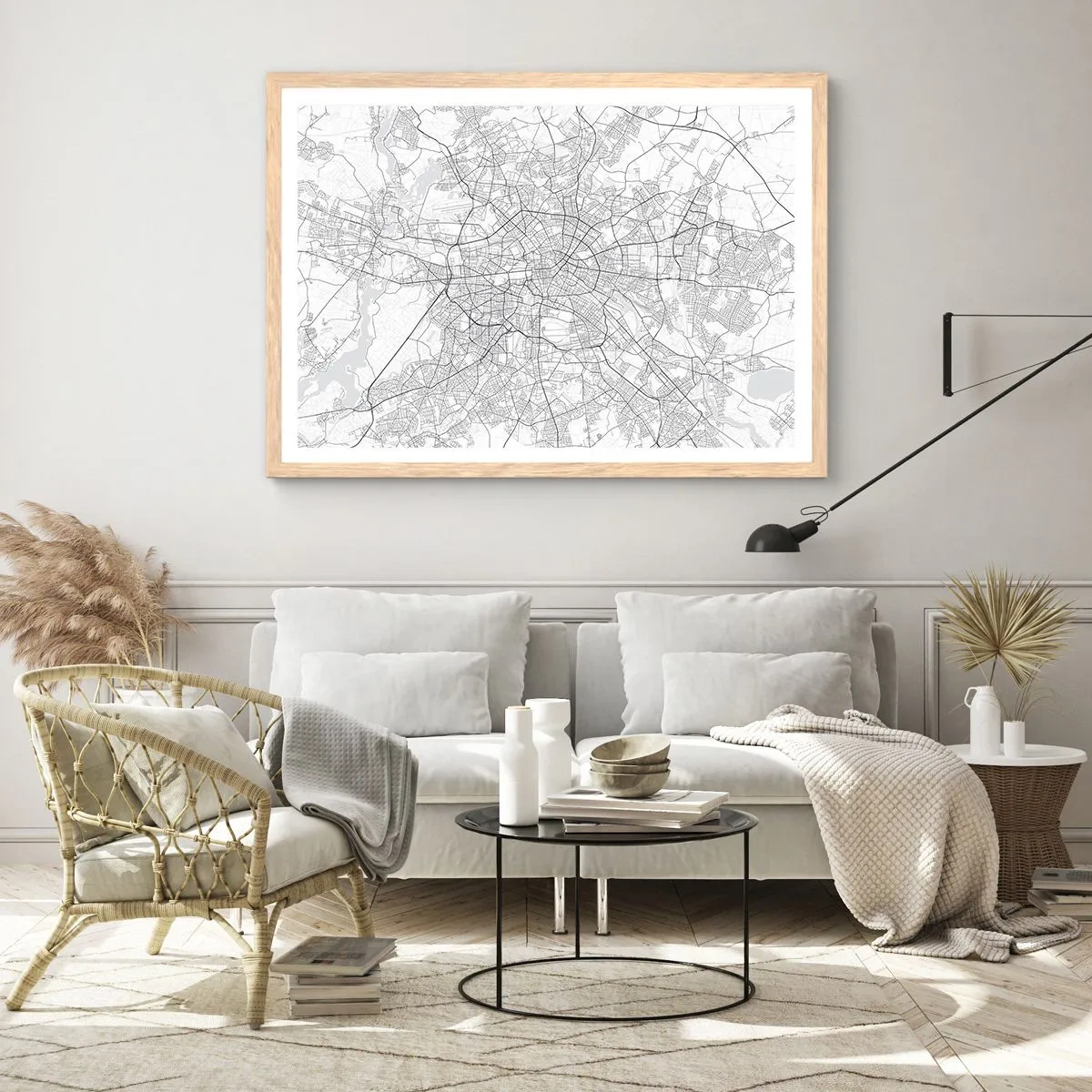 Plakat w ramie jasny dąb - Kwiat Berlina - 91x61 cm