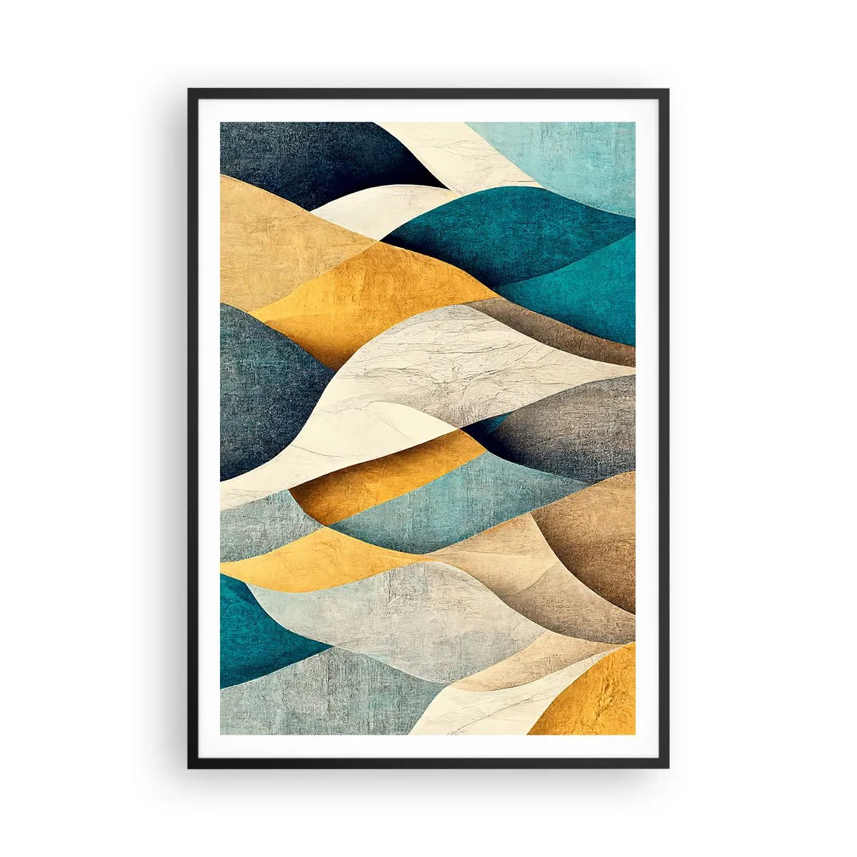 Plakat w czarnej ramie - Rytm i falowanie - 70x100 cm