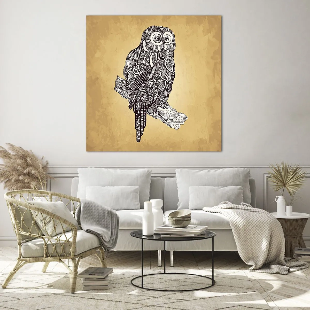 Obraz na szkle - Misterne ornamenty mądrości - 60x60 cm