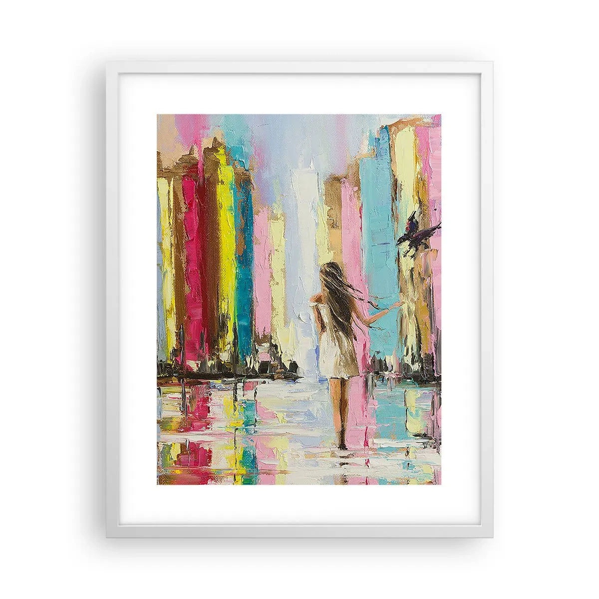 Plakat w białej ramie - Idż za mną - 40x50 cm