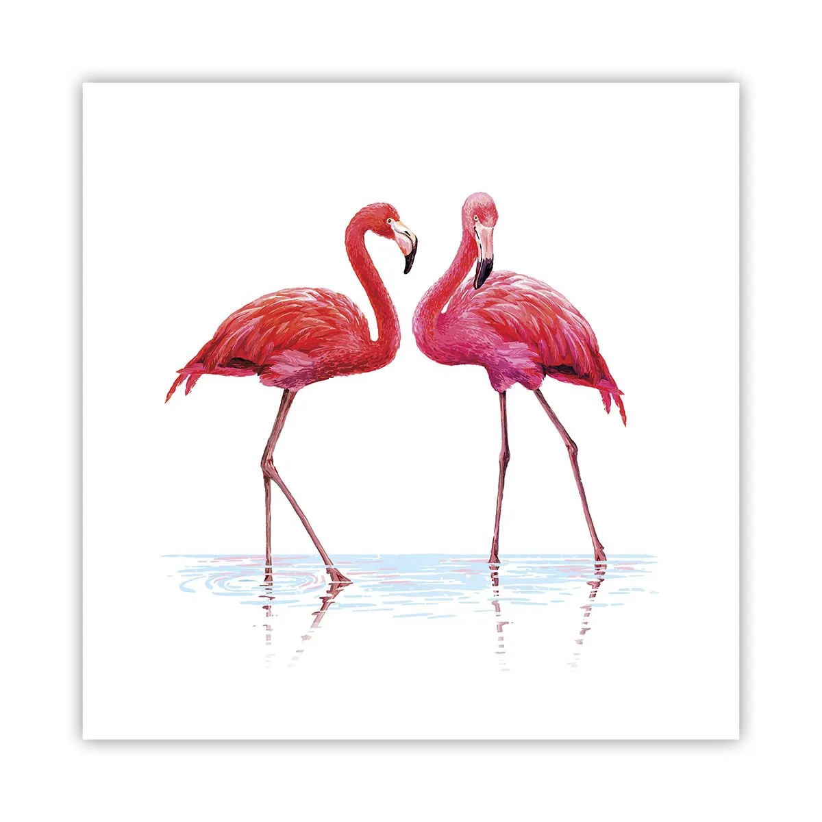 Plakat - Różowe randez-vous - 40x40 cm