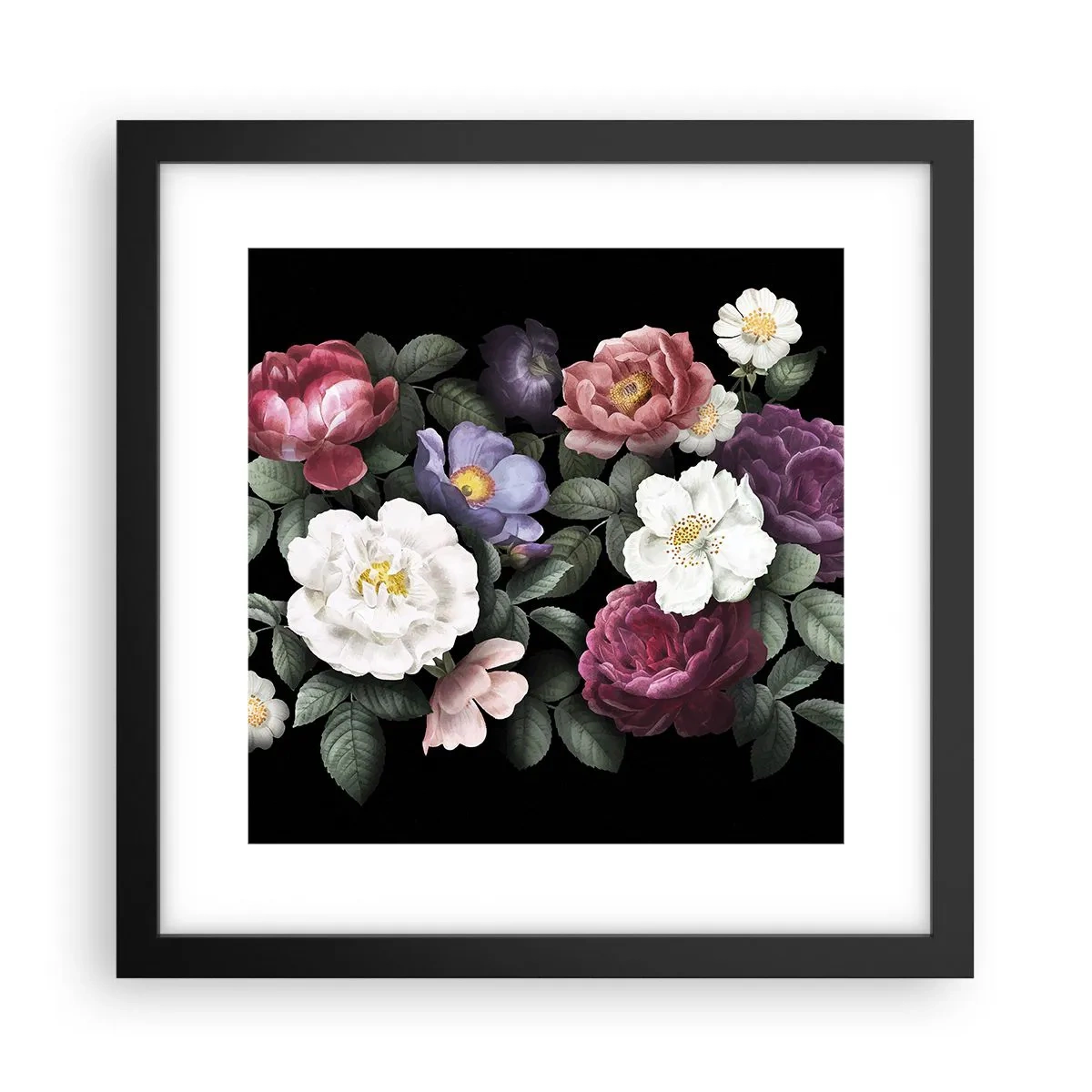 Plakat w czarnej ramie - Z angielskiego ogrodu - 30x30 cm