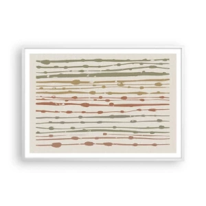 Plakat w białej ramie - Muzyczny zapis barw - 100x70 cm