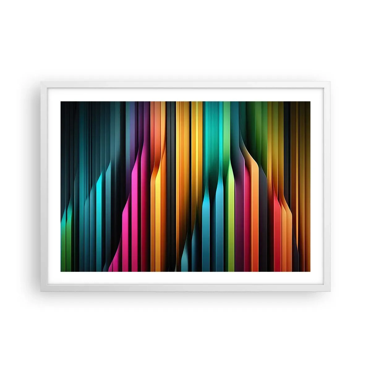 Plakat w białej ramie - Świetlne organy - 70x50 cm