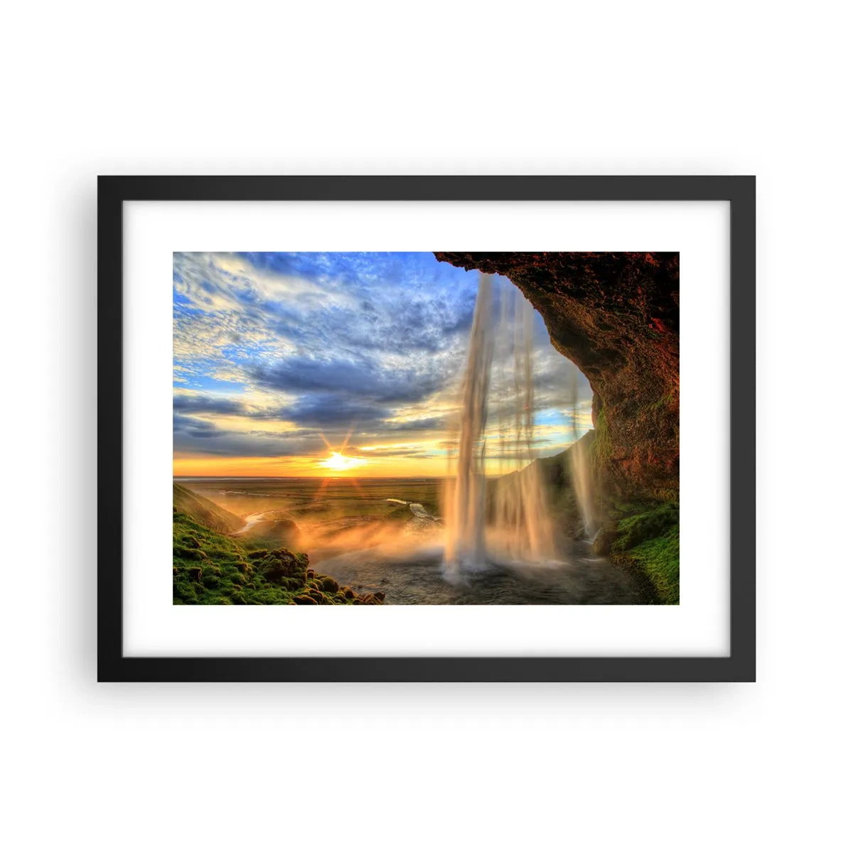 Plakat w czarnej ramie - Świat za zasłoną kropel - 40x30 cm