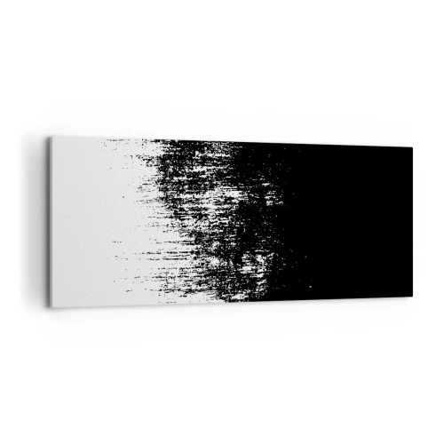 Obraz na płótnie - Minimalistyczna abstrakcja w czerni i bieli - 120x50cm - I zwycięzcą jest… - Nowoczesna dekoracja ścienna do salonu i sypialni ARTTOR