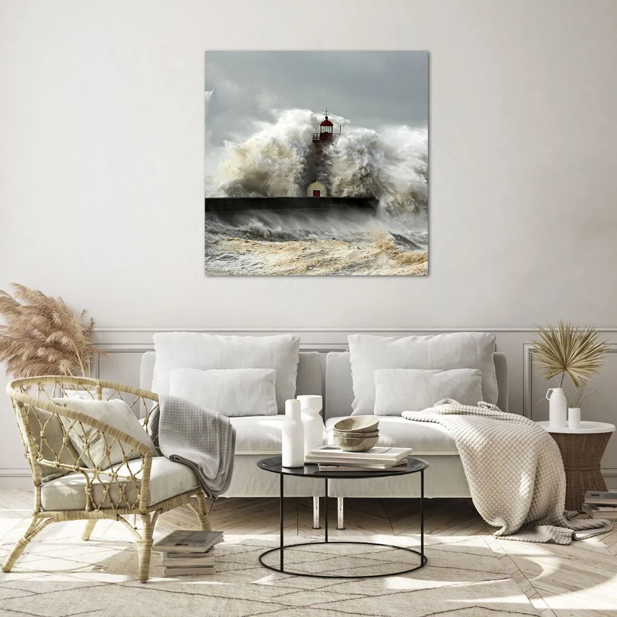 Obraz na szkle - Gniew oceanu - 70x70 cm