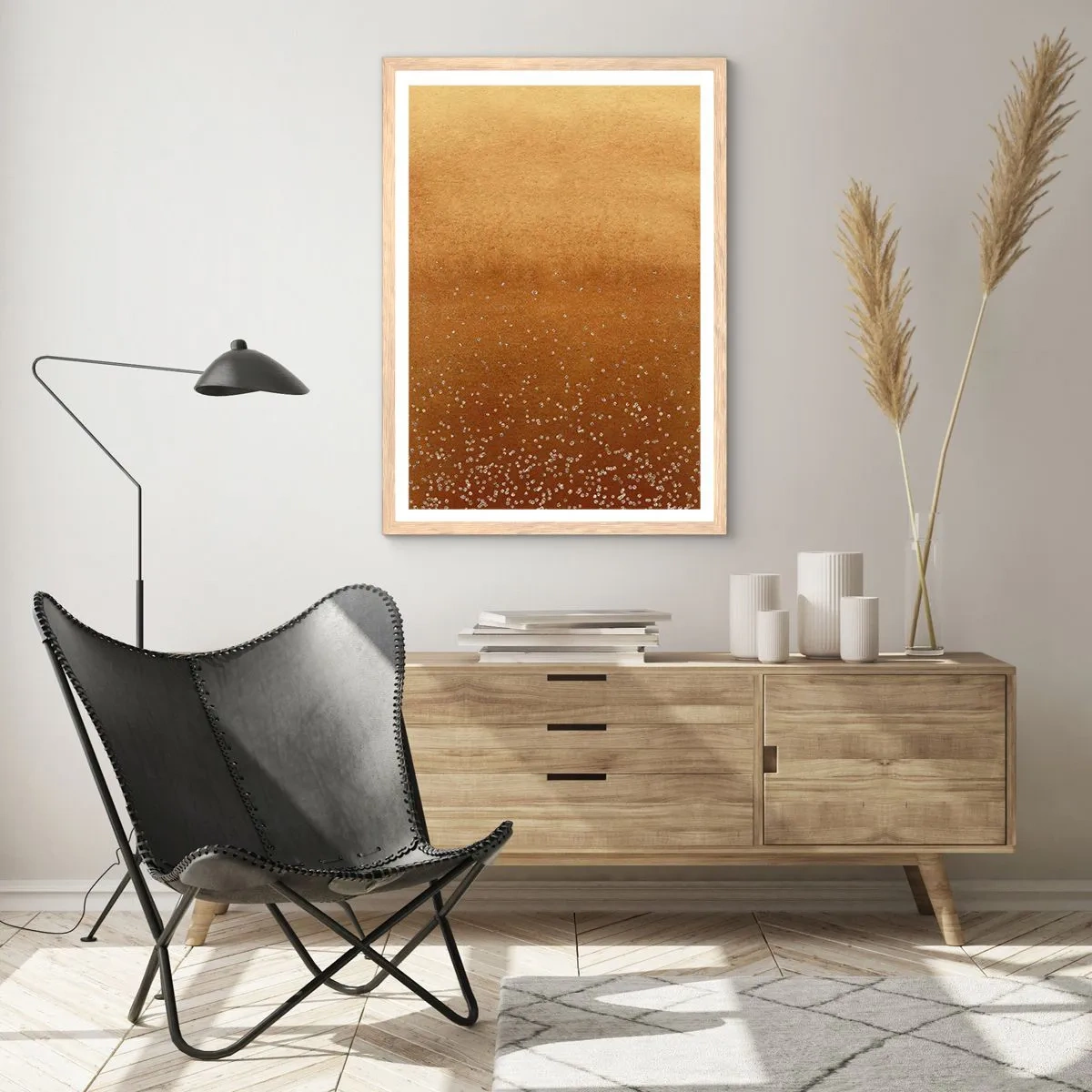 Plakat w ramie jasny dąb - Narodziny światła - 70x100 cm