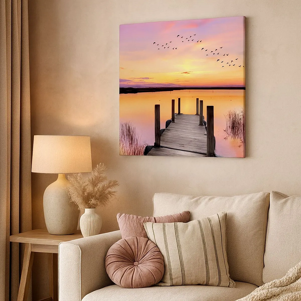 Obraz na płótnie - Fiołkowy cichy świt - 30x30 cm