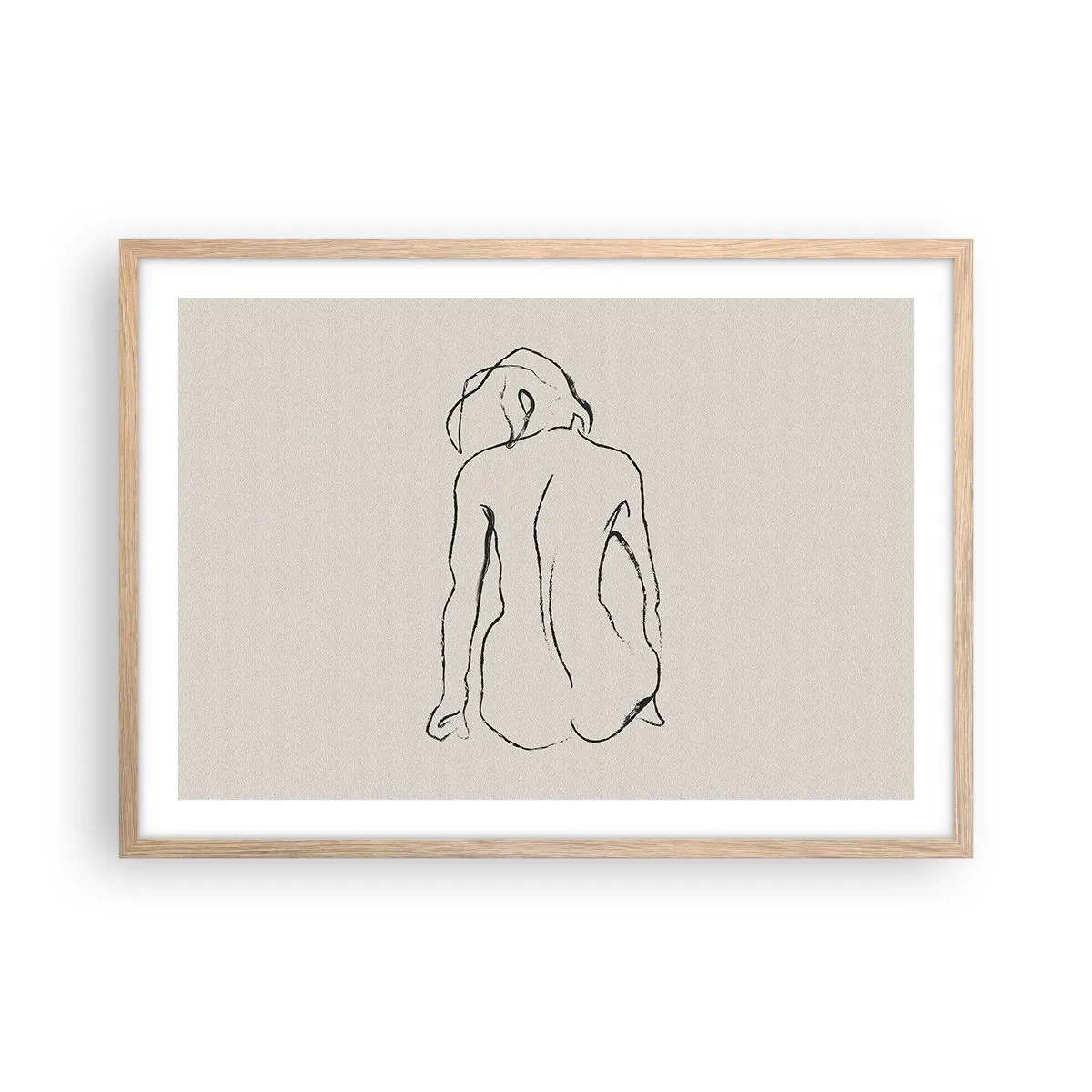 Plakat w ramie jasny dąb - Akt dziewczęcy - 70x50 cm