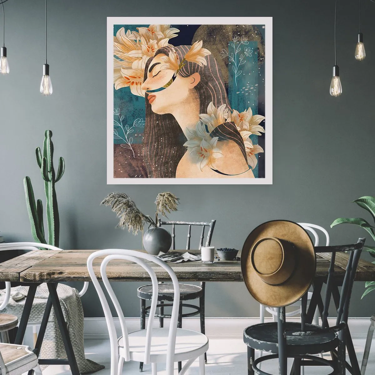 Plakat - Baśń o królewnie z liliami - 60x60 cm