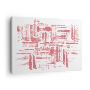 Obraz na płótnie - Abstrakcyjne różowe tekstury na białym tle - 70x50cm - Czerwone miasto - Nowoczesna dekoracja ścienna do salonu i sypialni ARTTOR