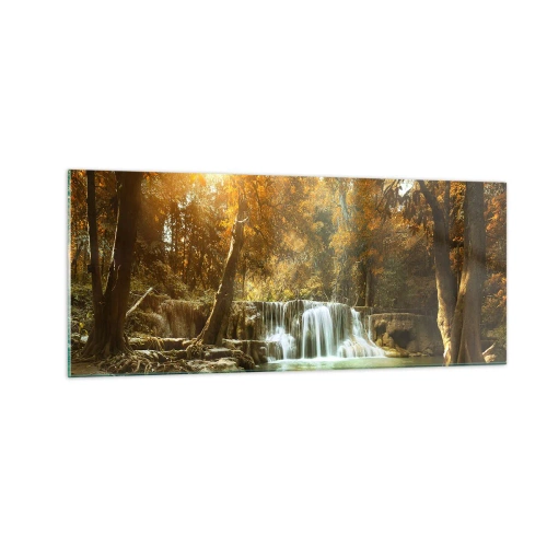 Obraz na szkle - Parkowa kaskada - 100x40 cm