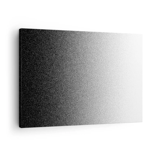 Obraz na płótnie - Minimalistyczny gradient czerni i bieli w punkcie - 70x50cm - W stronę światła - Nowoczesna dekoracja ścienna do salonu i sypialni ARTTOR