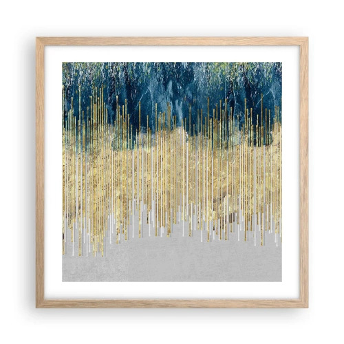 Plakat w ramie jasny dąb - Wyzłocona granica - 50x50 cm