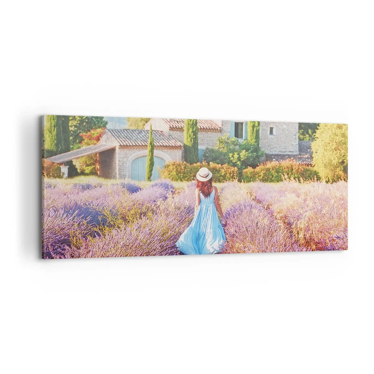 Obraz na płótnie - Lawendowa dziewczyna - 100x40 cm