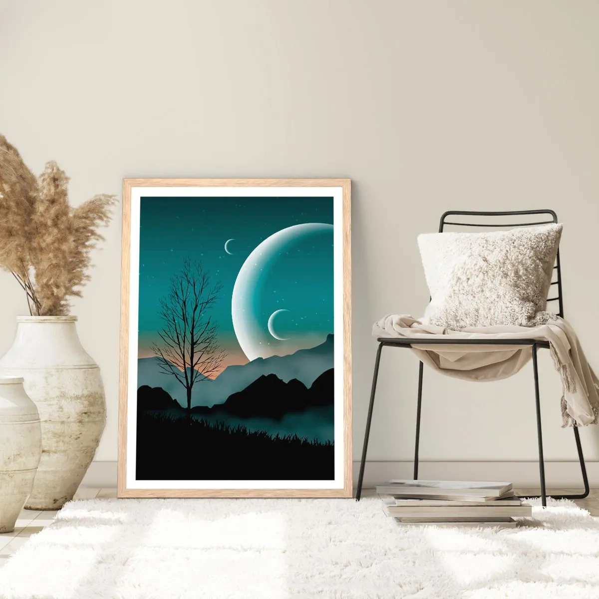 Plakat w ramie jasny dąb - Karnawał gwiaździstej nocy - 70x100 cm