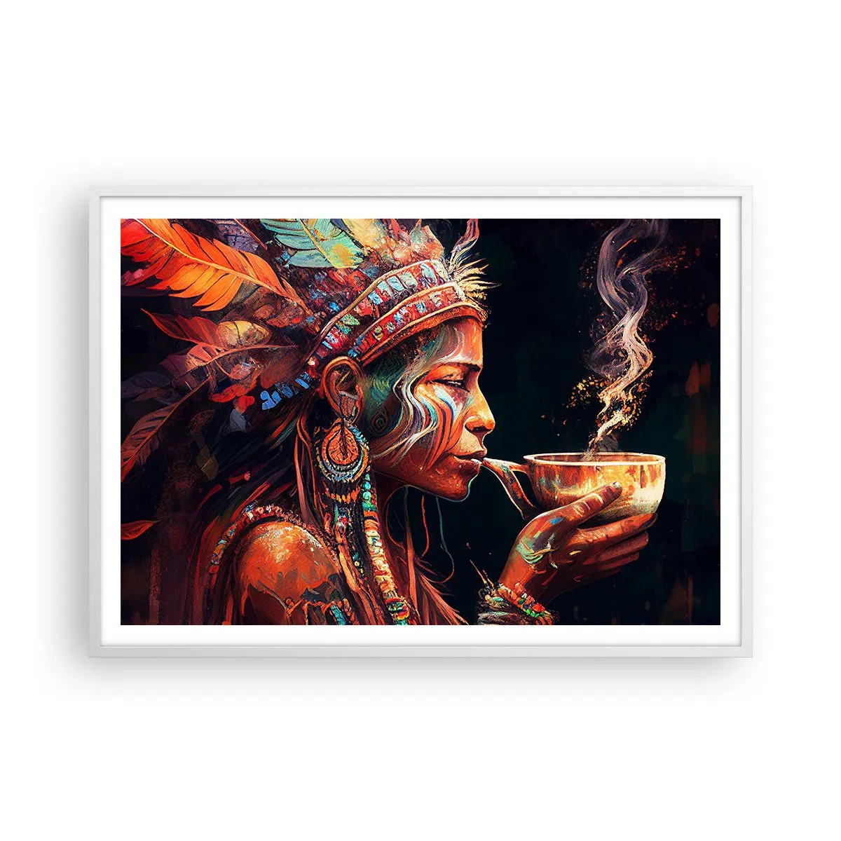 Plakat w białej ramie - Magiczny rytuał - 100x70 cm