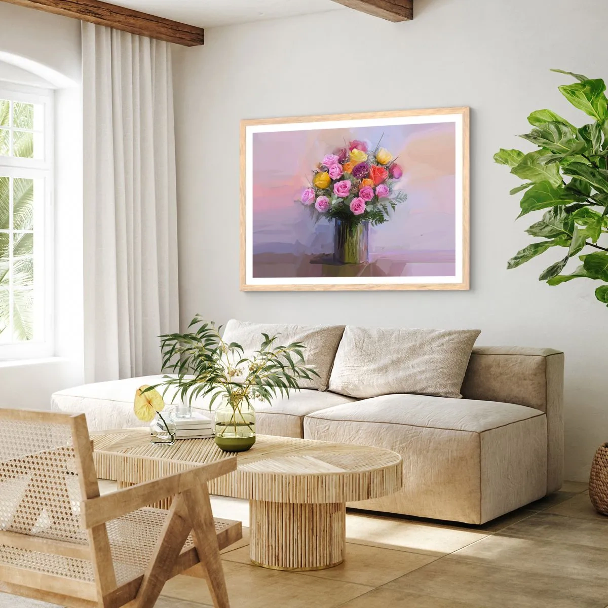 Plakat w ramie jasny dąb - Zatrzymane piękno - 100x70 cm
