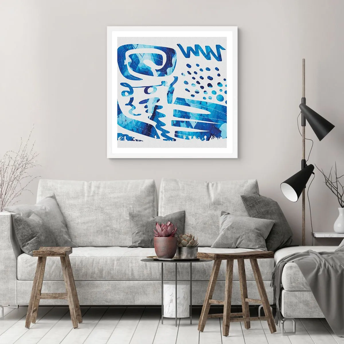 Plakat w białej ramie - Powrót do korzeni - 50x50 cm