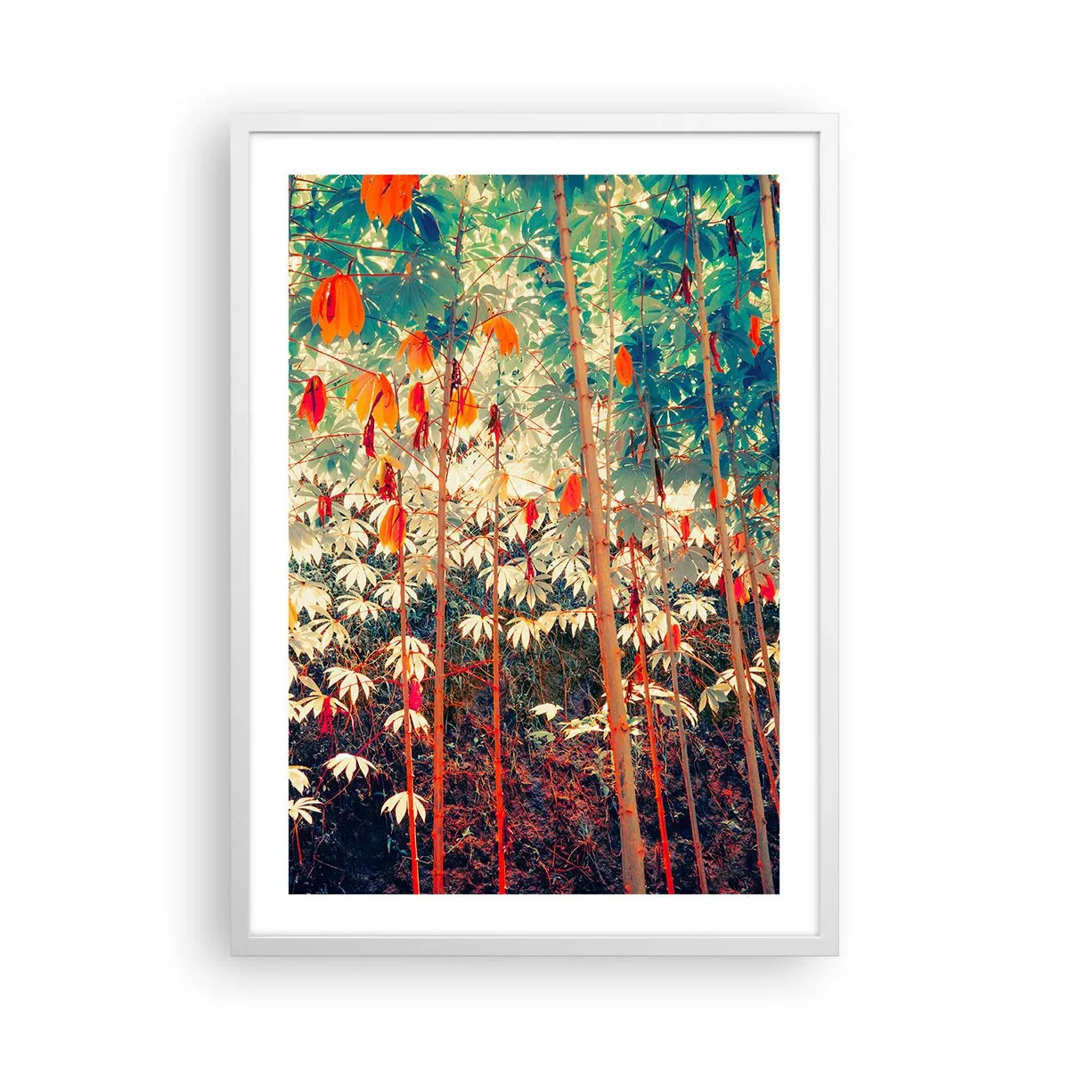 Plakat w białej ramie - Tajemne życie liści - 50x70 cm