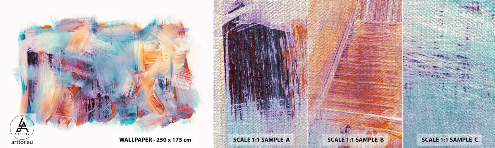 Fototapeta Próbka Premium Canvas - Kolorowy bałagan - Minimalistyczny, Pastelowy, Sztuka - 100x30 cm