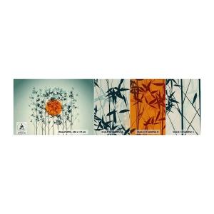 Fototapeta Próbka Premium Sand - Japońskie słońce - Abstrakcja, Grafika, Egzotyka - 100x30 cm