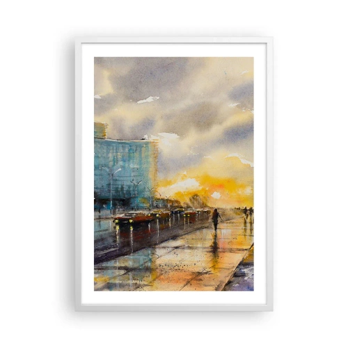 Plakat w białej ramie - Życie na brzegu - 50x70 cm