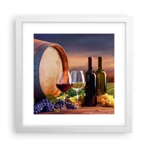 Plakat w białej ramie - Tu życie ma smak - 30x30 cm