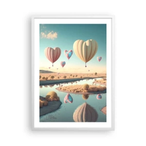 Plakat w białej ramie - Miłość pozwala wznieść się - 50x70 cm