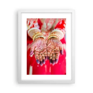 Plakat w białej ramie - Gotowa złapać szczęście - 30x40 cm