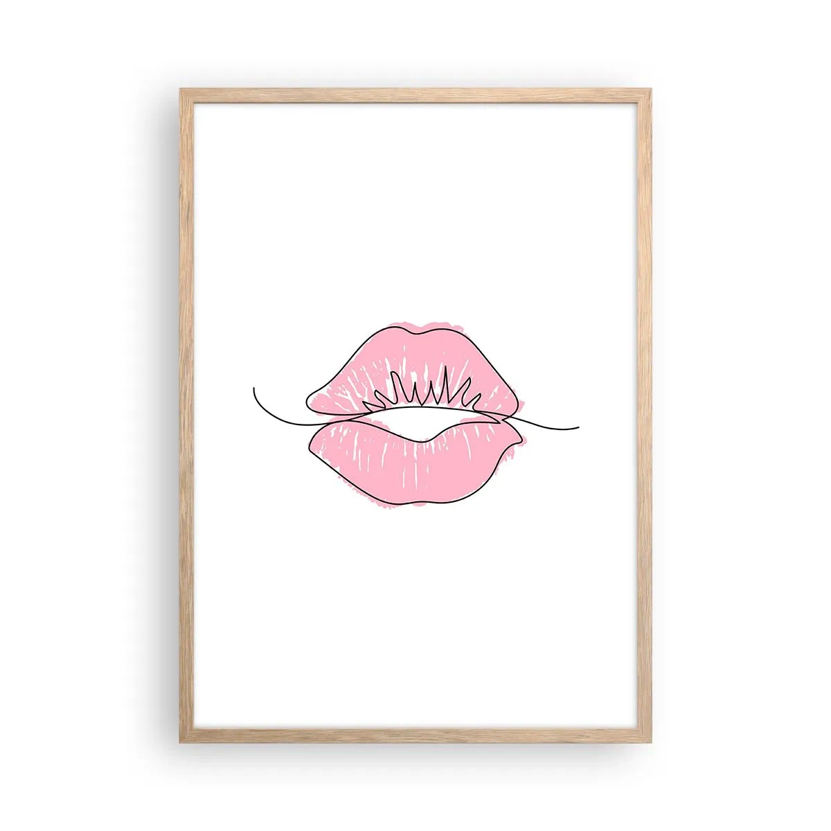 Plakat w ramie jasny dąb - Gotowy do pocałunku? - 50x70 cm