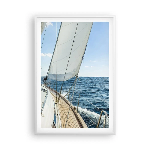 Plakat w białej ramie - Ahoj, przygodo - 61x91 cm