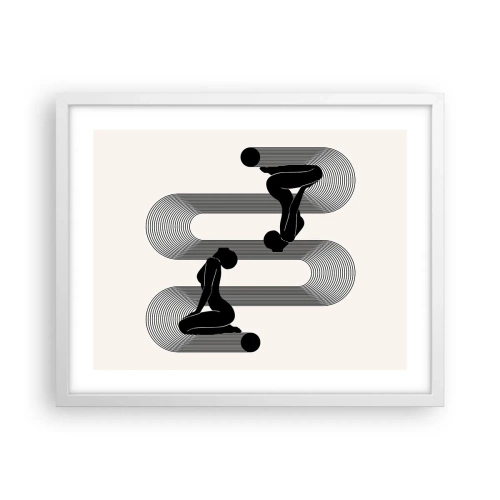 Plakat w białej ramie - Zmysłowa symetria - 50x40 cm