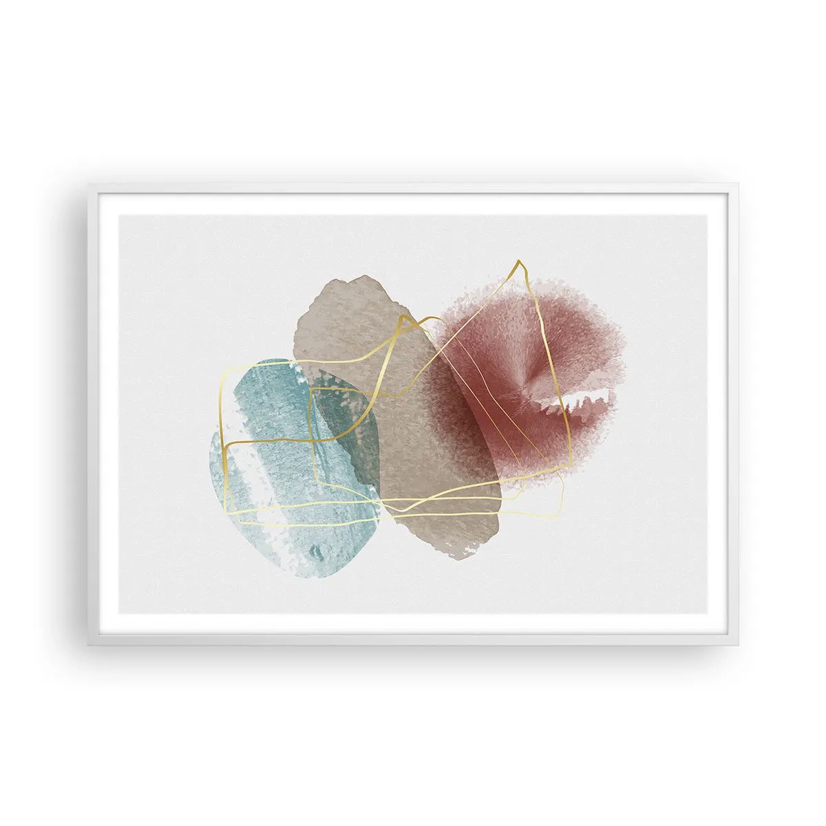 Plakat w białej ramie - Korale przestrzeni - 100x70 cm