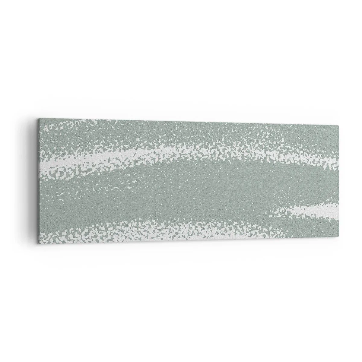 Obraz na płótnie - Zimowe fale w odcieniach mięty i bieli - 140x50cm - Abstrakcja w zimowym klimacie - Nowoczesna dekoracja ścienna do salonu i sypialni ARTTOR