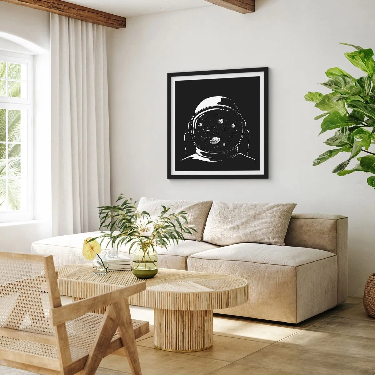 Plakat w czarnej ramie - Niezły widok - 40x40 cm