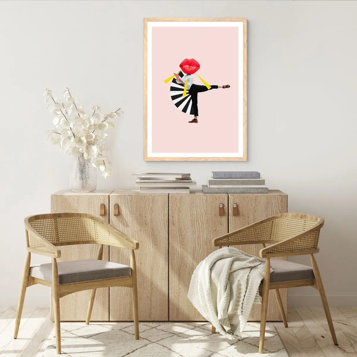 Plakat w ramie jasny dąb - Surrealistyczny pop-art - 61x91 cm