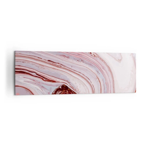 Obraz na płótnie - Abstrakcyjny wzór w kolorach różu i bieli - 160x50cm - Prosto, potem w prawo na dół - Nowoczesna dekoracja ścienna do salonu i sypialni ARTTOR