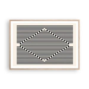 Plakat w ramie jasny dąb - Geometryczna iluzja - 100x70 cm