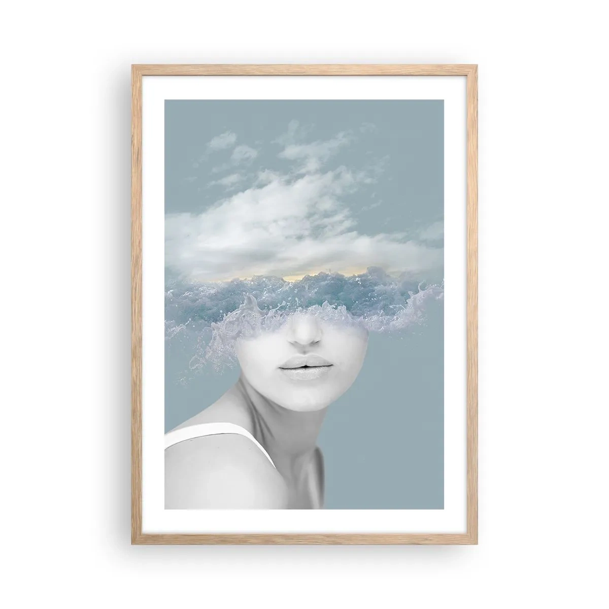 Plakat w ramie jasny dąb - Z głową w chmurach - 50x70 cm