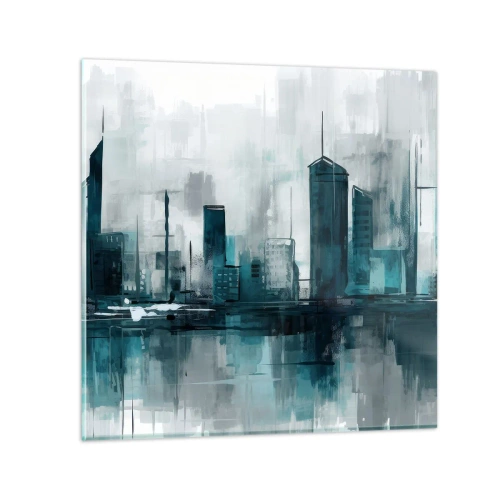Obraz na szkle - Miasto w kolorze deszczu - 60x60 cm