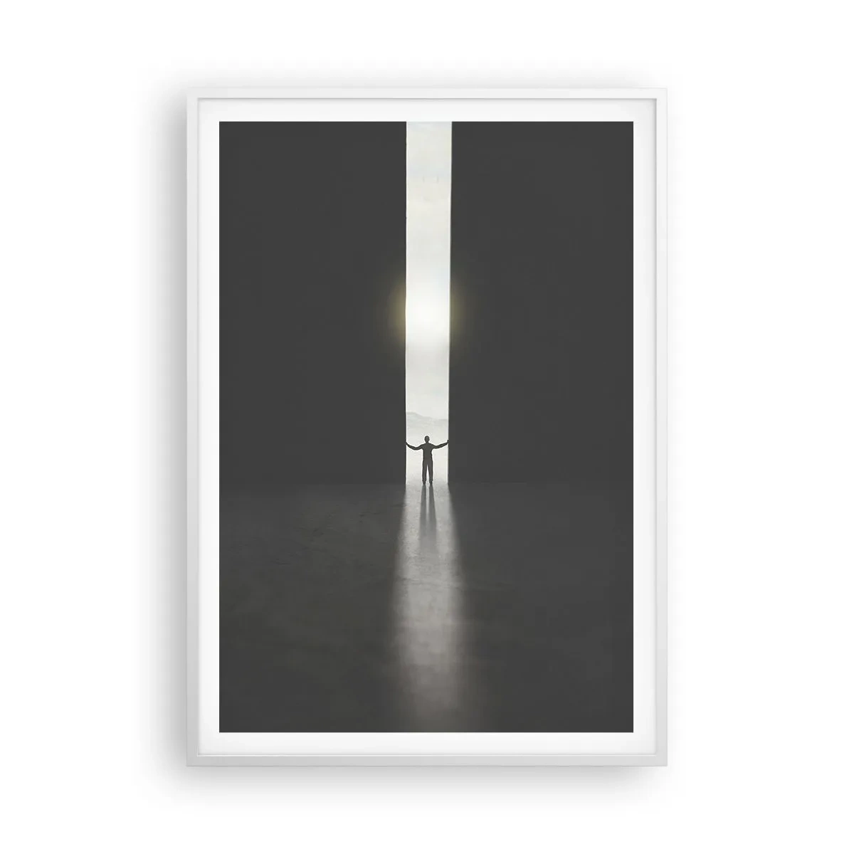 Plakat w białej ramie - Krok do jasnej przyszłości - 70x100 cm