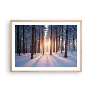 Plakat w ramie jasny dąb - Wyraźnie czarno na białym - 70x50 cm
