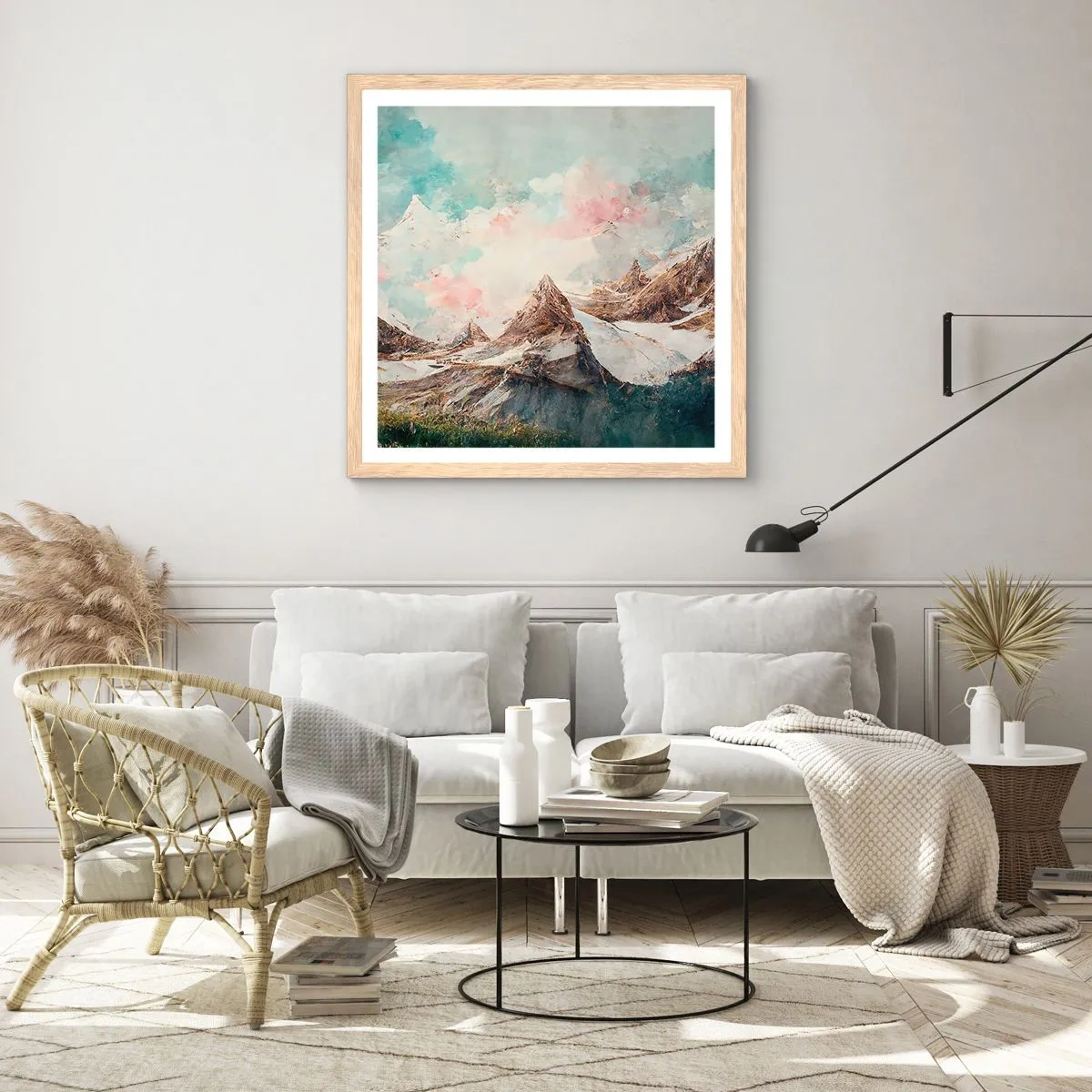 Plakat w ramie jasny dąb - Skalne ostrza - 30x30 cm
