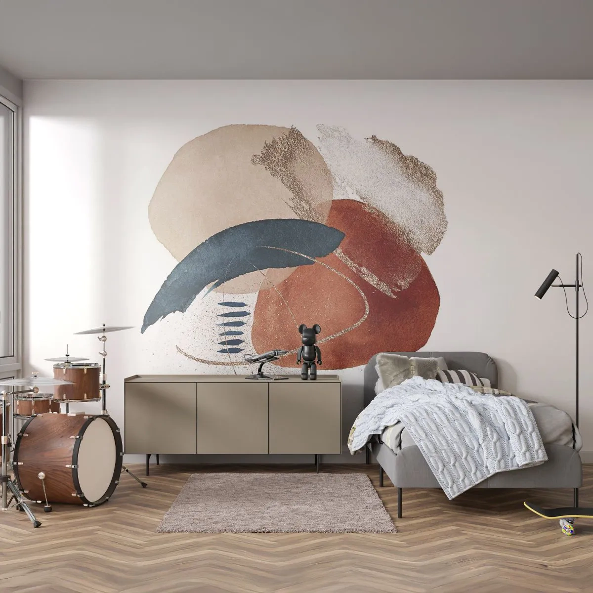 Fototapeta Premium Sand - Owalna kompozycja - Abstrakcja, Sztuka, Nowoczesny Wzór - 350x256 cm