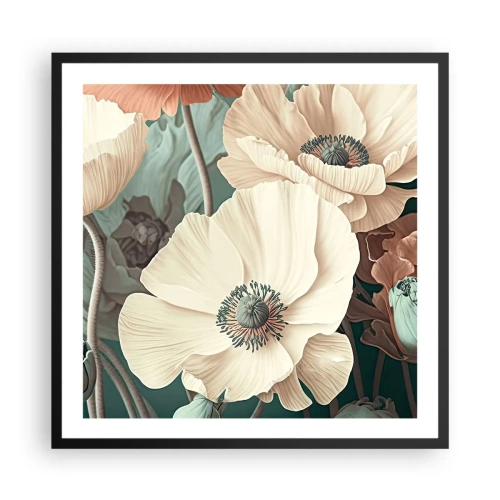 Plakat w czarnej ramie - Szept maków - 60x60 cm