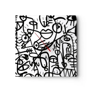 Zegar ścienny - Twarze i miraże - 40x40 cm