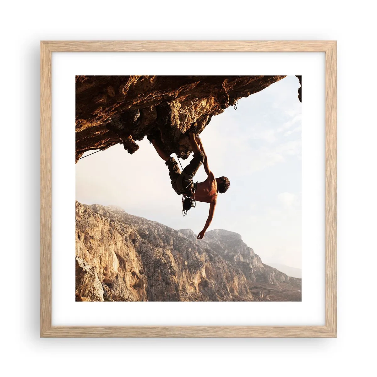 Plakat w ramie jasny dąb - Świat skurczony w garści na obrywie głazu - 40x40 cm